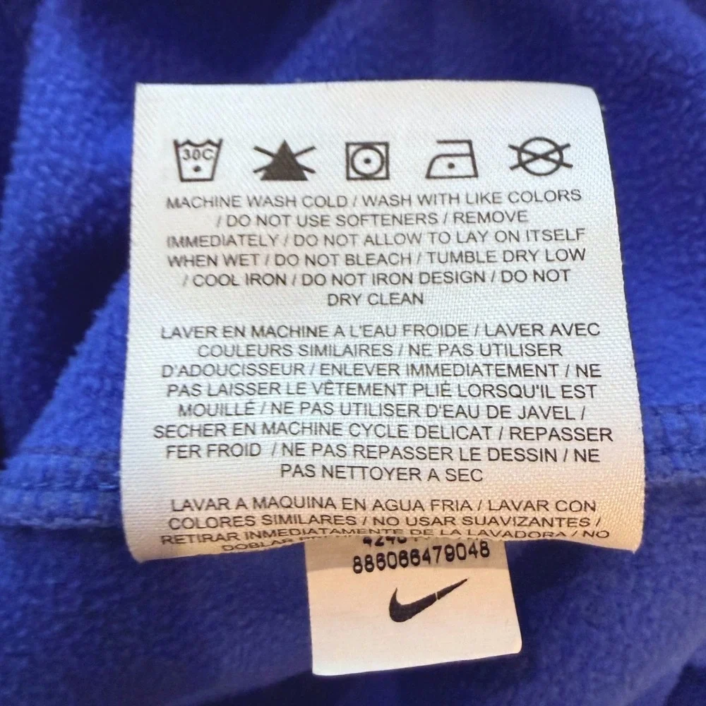 Nike Womens Blue Dri-FIT Fleece Lined‎ Quarter Zip Hoodie Size Large Running Top
